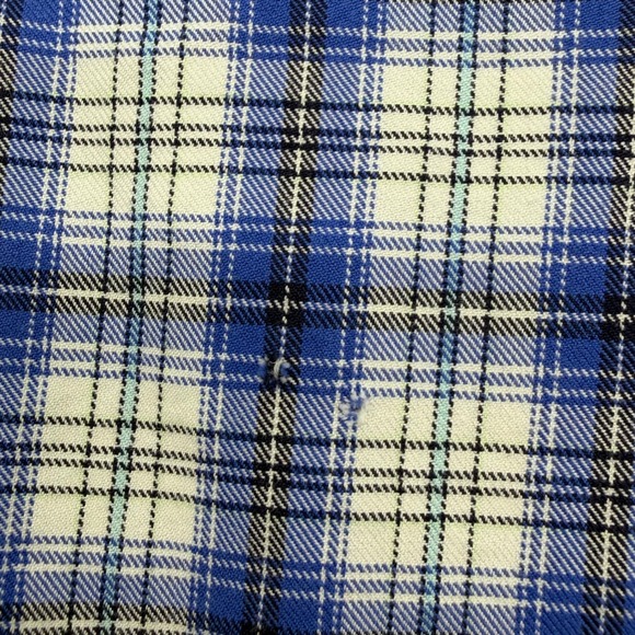 Miller Ranch Mens Plaid Snap Button Western Shirt Blue White Size L - Picture 9 of 9